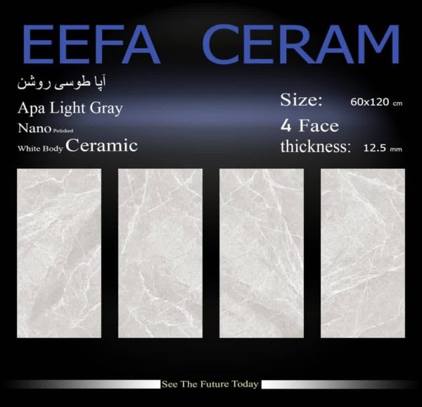 سرامیک آپا ایفاسرام120*60 پولیش مناسب برای بدنه سرویس و آشپزخانه و کف