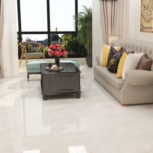 سرامیک کلودیا براق 80*80 آرین مناسب برای کف ساختمان و فروشگاه