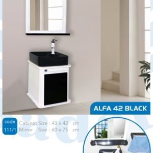 روشویی آلفا 40 مشکی صدف alfa