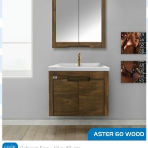 روشویی آستر 60 طرح چوب صدف Aster wood