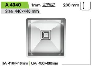 سینک استیل باکسی توکار کن مدل can-A 4040