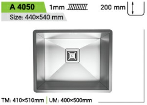 سینک استیل باکسی توکار کن مدل can-A 4050