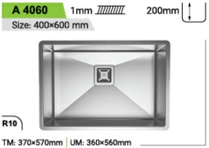 سینک استیل باکسی توکار کن مدل can-A 4060 r10