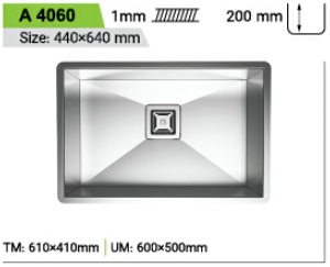 سینک استیل باکسی توکار کن مدل can-A 4060