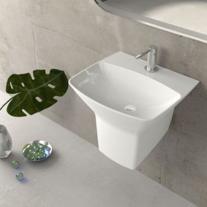 چینی گلسار روشویی نیم پایه مدل گاترین