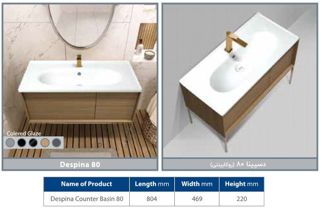 روشویی کابینتی مروارید مدل دسپینا 80