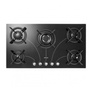 استیل البرز گاز رومیزی 5 شعله شیشه ای مدل G5908